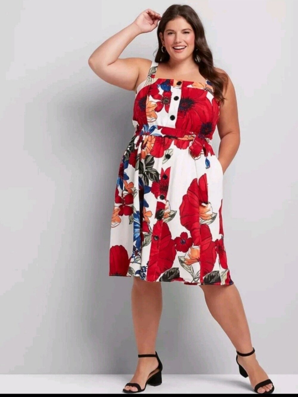NEW LANE BRYANT PLUS SIZE FLORAL SQUARE DRESS Size 22 Tropical Party Cocktail